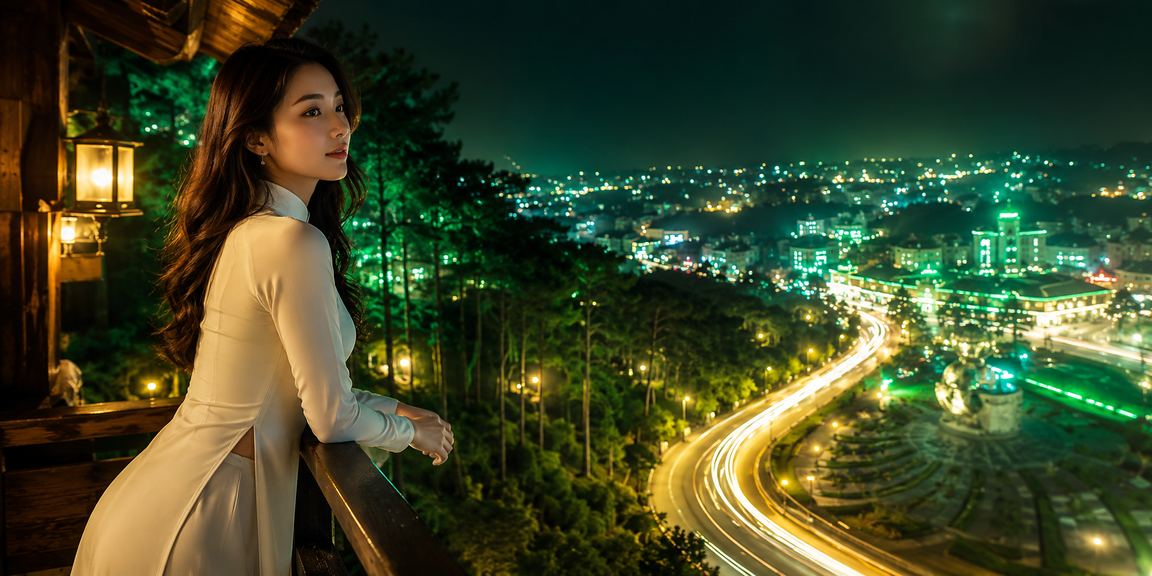 Không gian casino sang trọng tại Đà Lạt với trang phục áo dài truyền thống Việt Nam