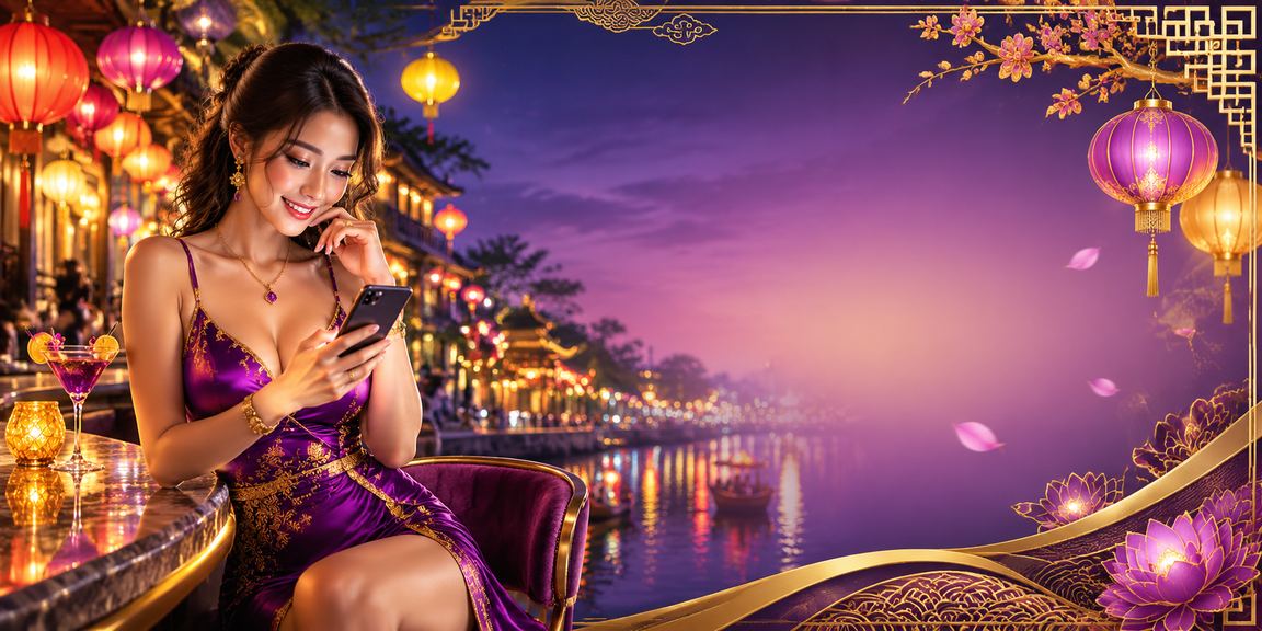 Người dùng truy cập casino trên điện thoại di động bên đèn lồng Hà Nội rực rỡ về đêm